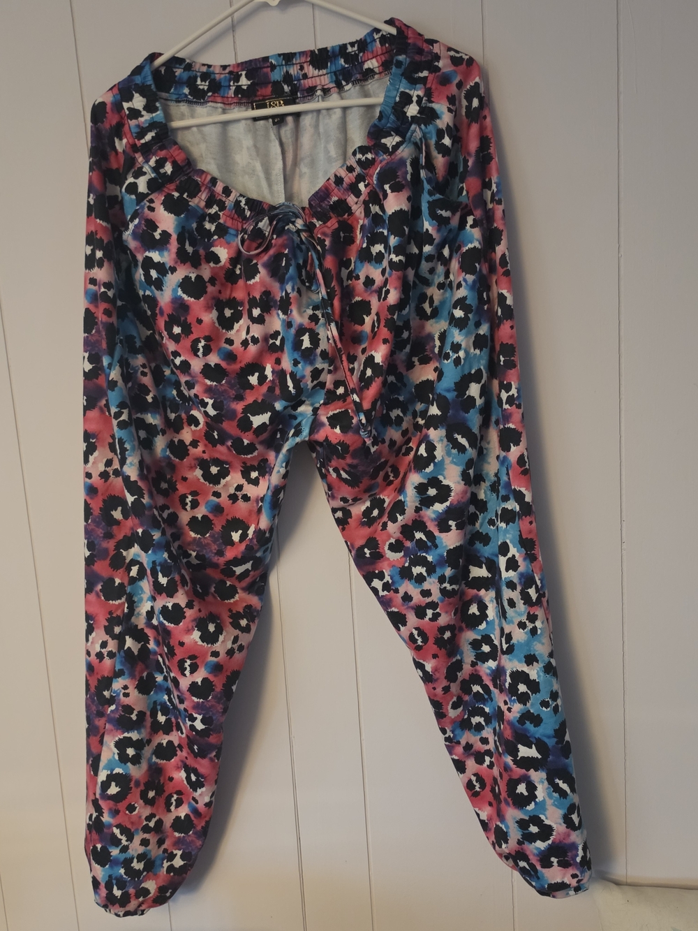 L&B Womens Multicolor Leopard Print Jogger Pants